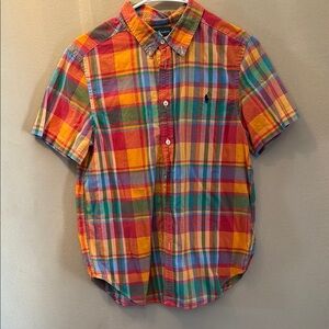 Colorful Plaid boys polo top Sz 14/16